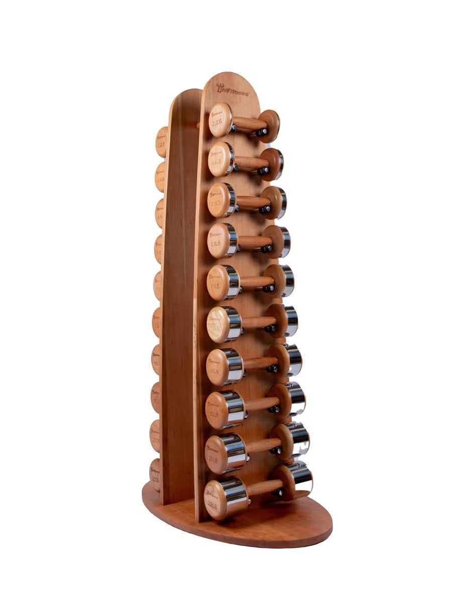UniFitness Set de Mancuernas con Estante