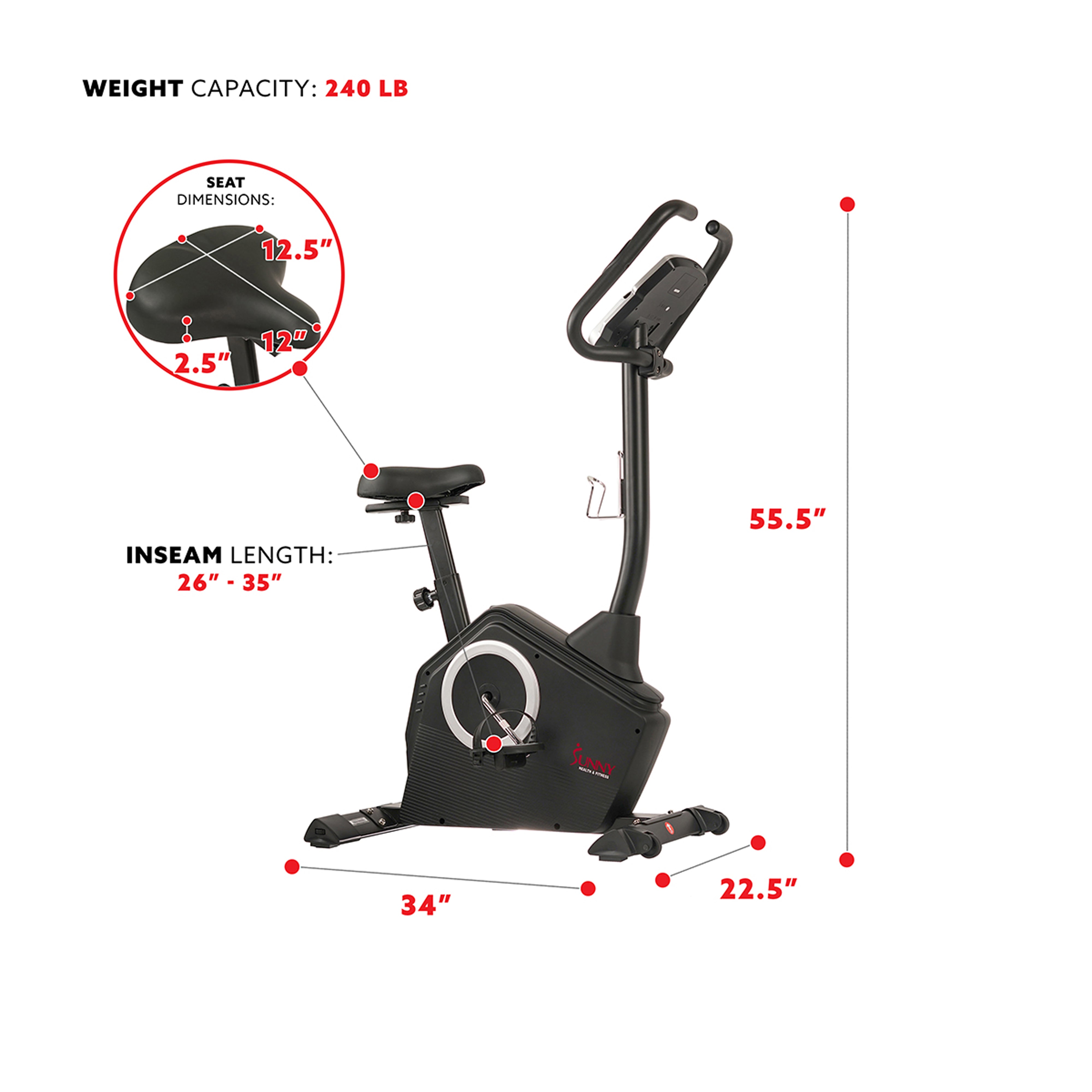 Bicicleta Vertical Sunny Health SF-B2883